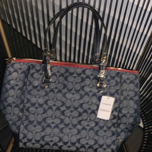 COACH DENIM MULTI ZIP TOTE - Picture 8 of 8